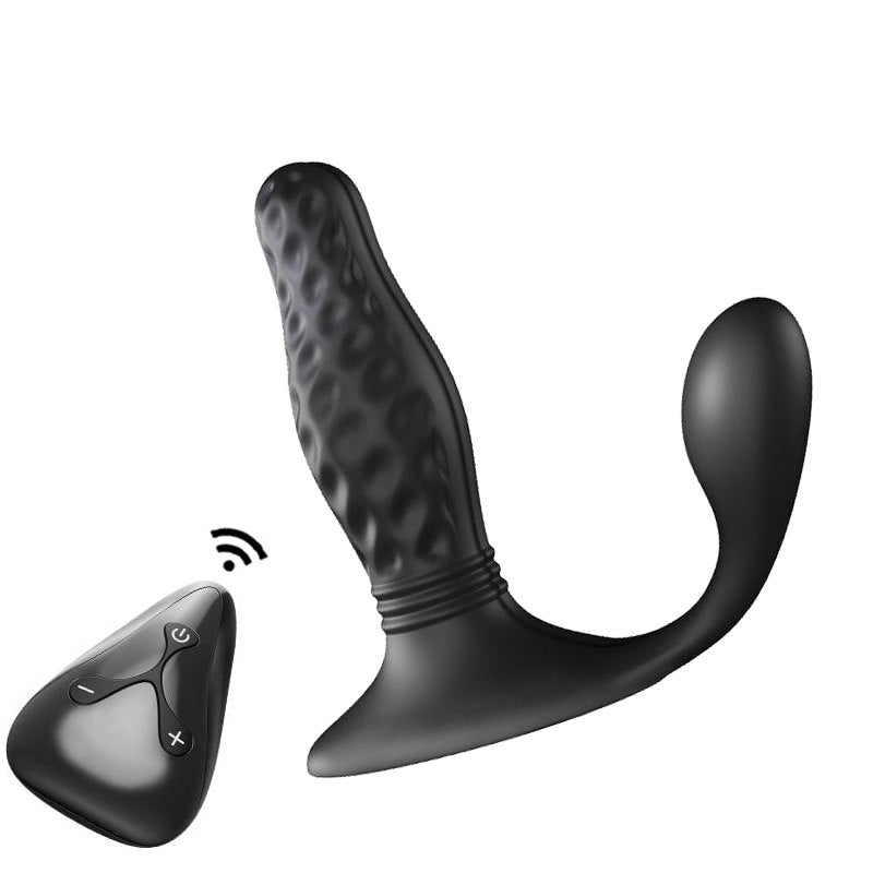 Black remote control prostate massager, photo 1