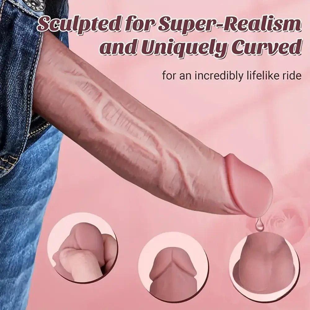 Flesh tone vibrating thrusting silicone dildo, photo 5