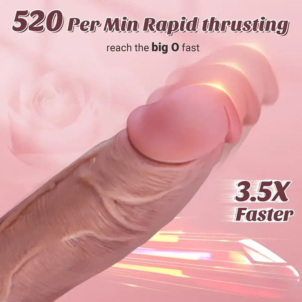 Flesh tone vibrating thrusting silicone dildo, photo 7