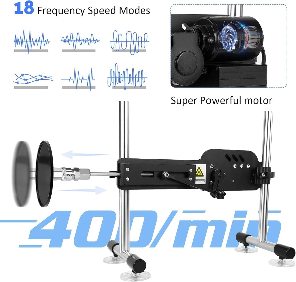 Black rechargeable thrusting sex machine, photo 3