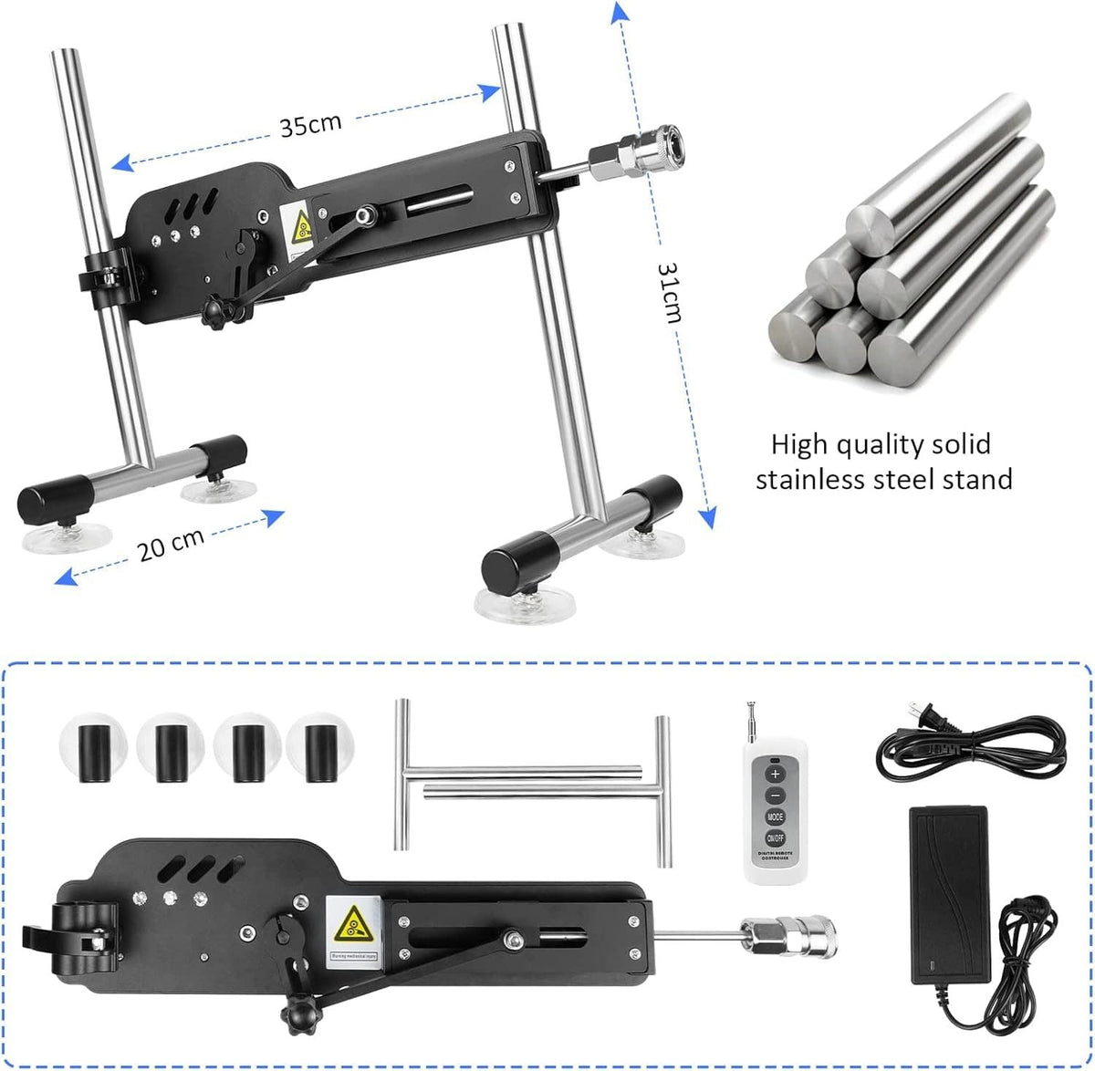 Black rechargeable thrusting sex machine, photo 9
