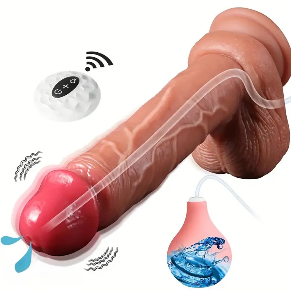 Brown silicone realistic vibrating dildo, photo 1