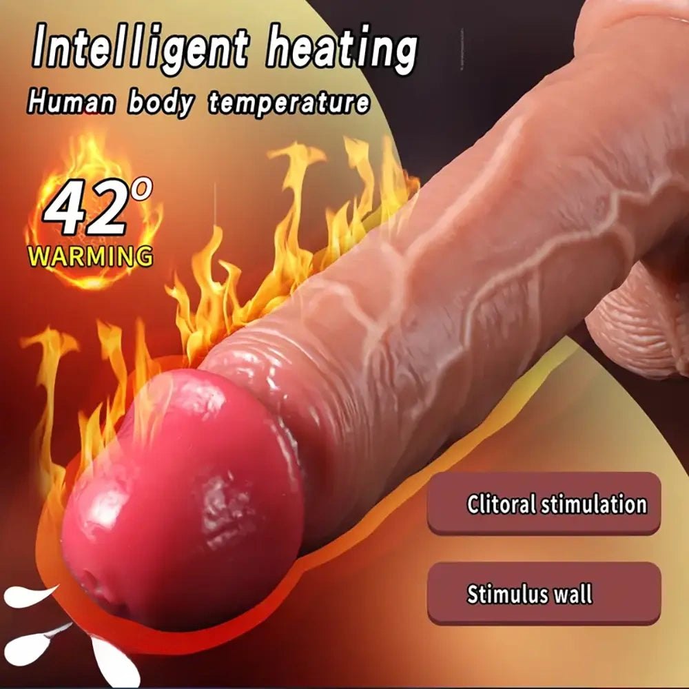 Brown silicone realistic vibrating dildo, photo 10