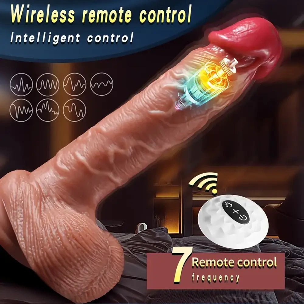 Brown silicone realistic vibrating dildo, photo 3