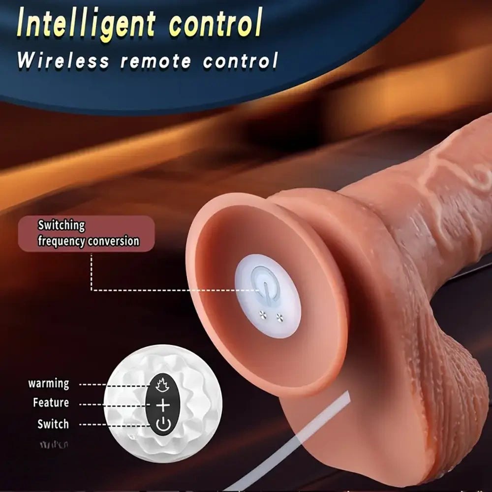 Brown silicone realistic vibrating dildo, photo 8