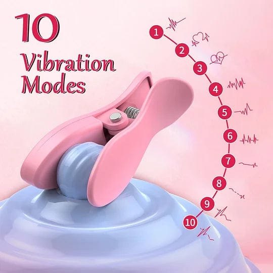 Pink silicone vibrating nipple clamps, photo 2