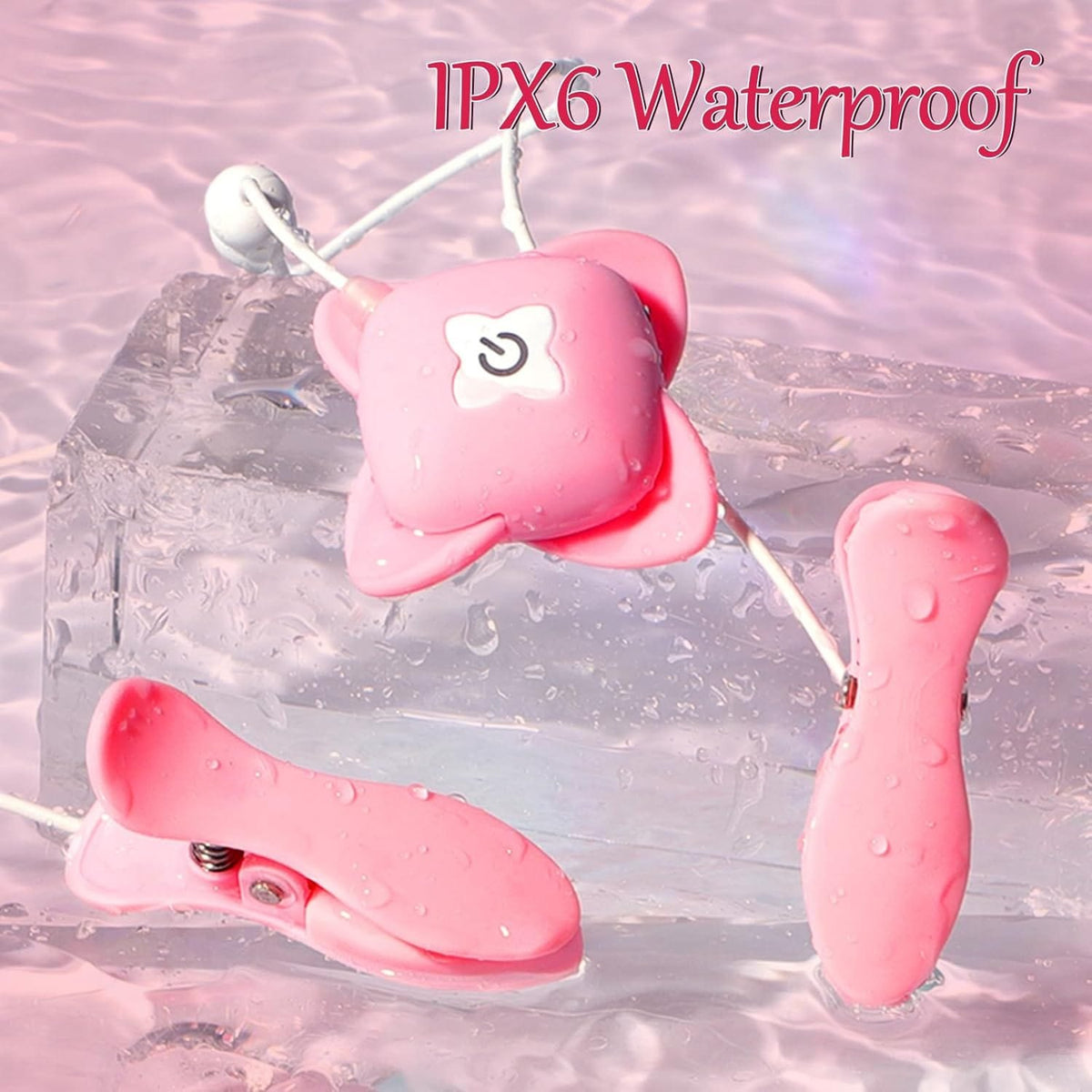 Pink silicone vibrating nipple clamps, photo 4