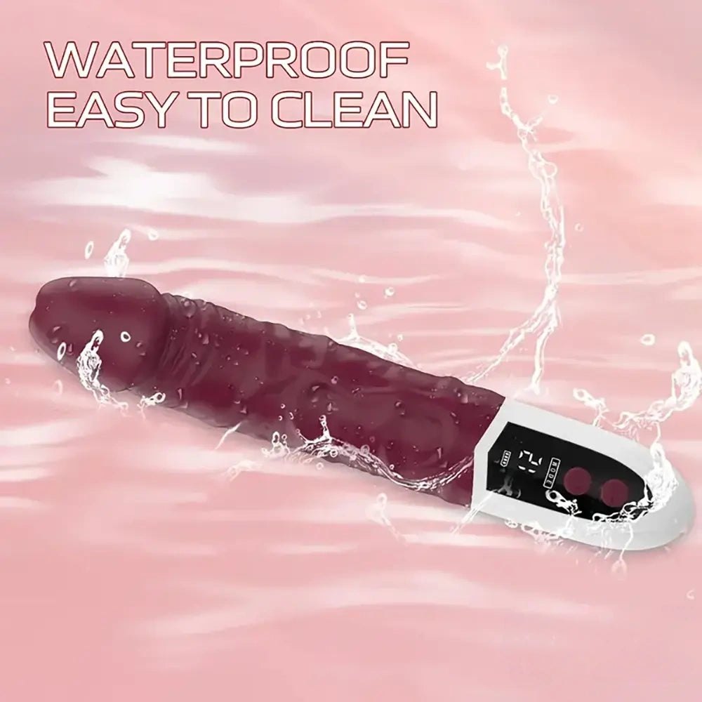 Wine red realistic vibrating dildo with remote control, photo 5