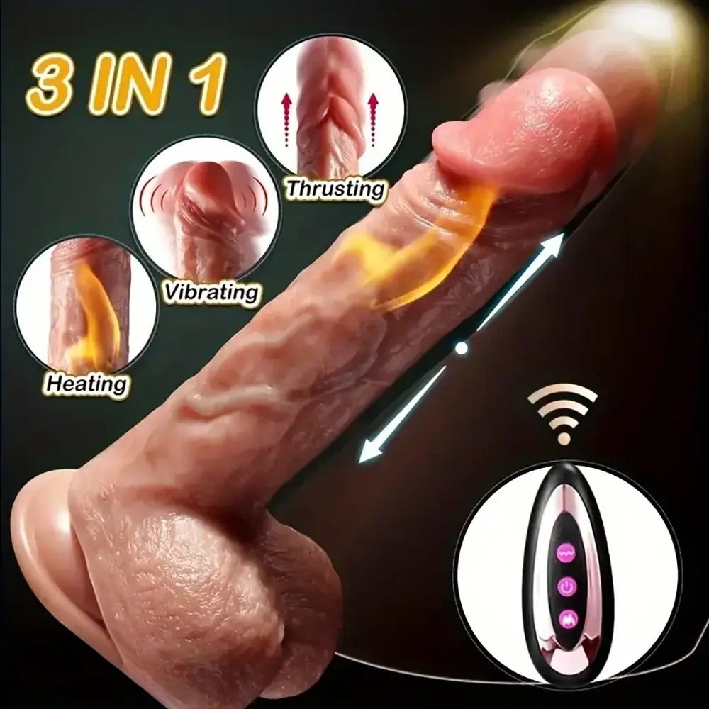 Flesh-tone vibrating thrusting dildo, photo 6