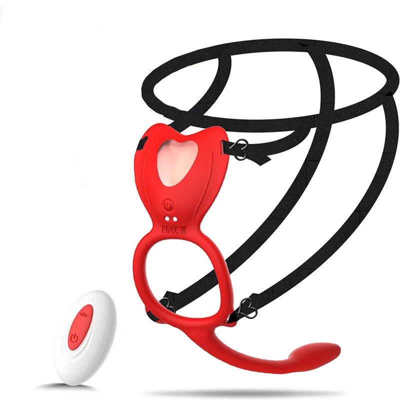 Red wearable panty vibrator with remote control, photo 1