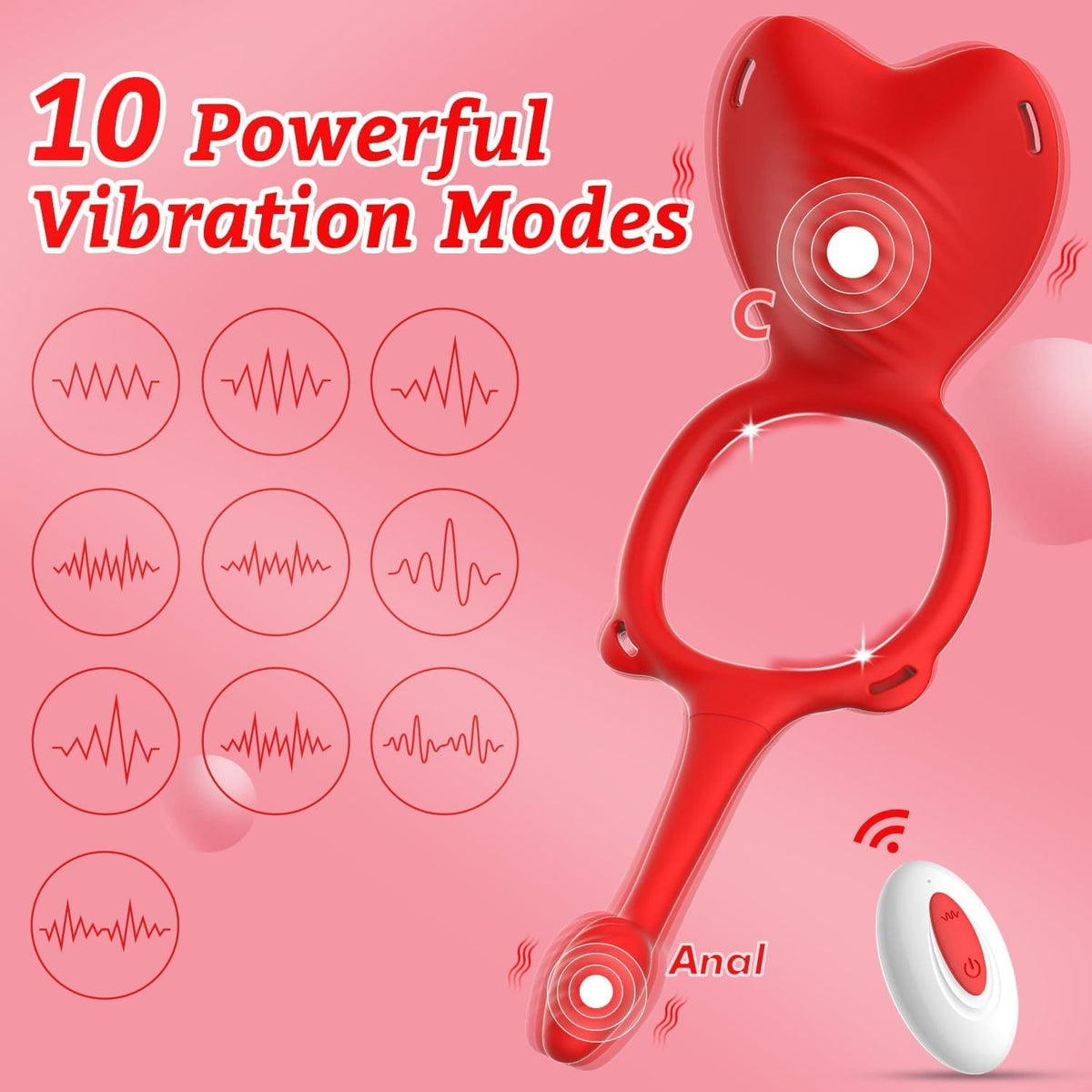 Red wearable panty vibrator with remote control, photo 3