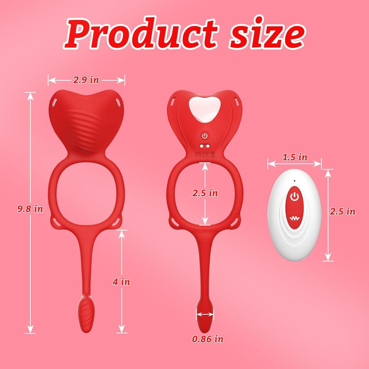 Red wearable panty vibrator with remote control, photo 5