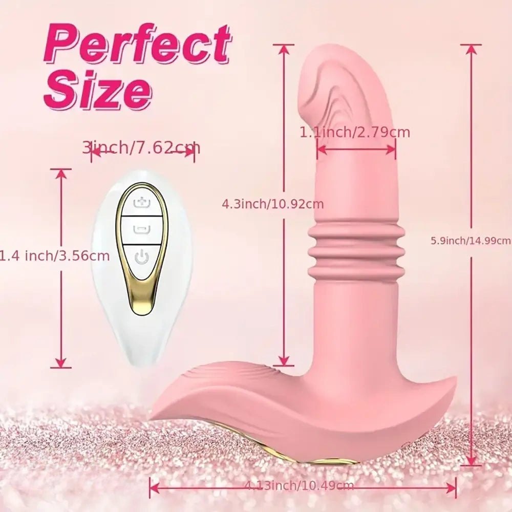 Pink remote control thrusting mini dildo, photo 3
