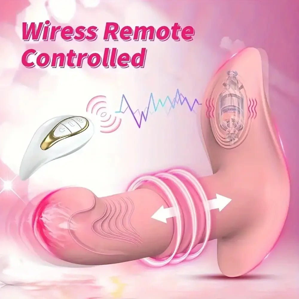 Pink remote control thrusting mini dildo, photo 5