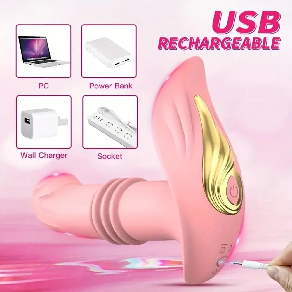 Pink remote control thrusting mini dildo, photo 6