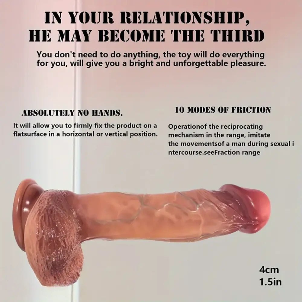 Flesh silicone realistic dildo with veins, photo 5