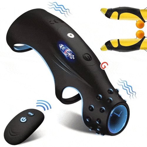 Black vibrating cock ring with g-spot bump, photo 1