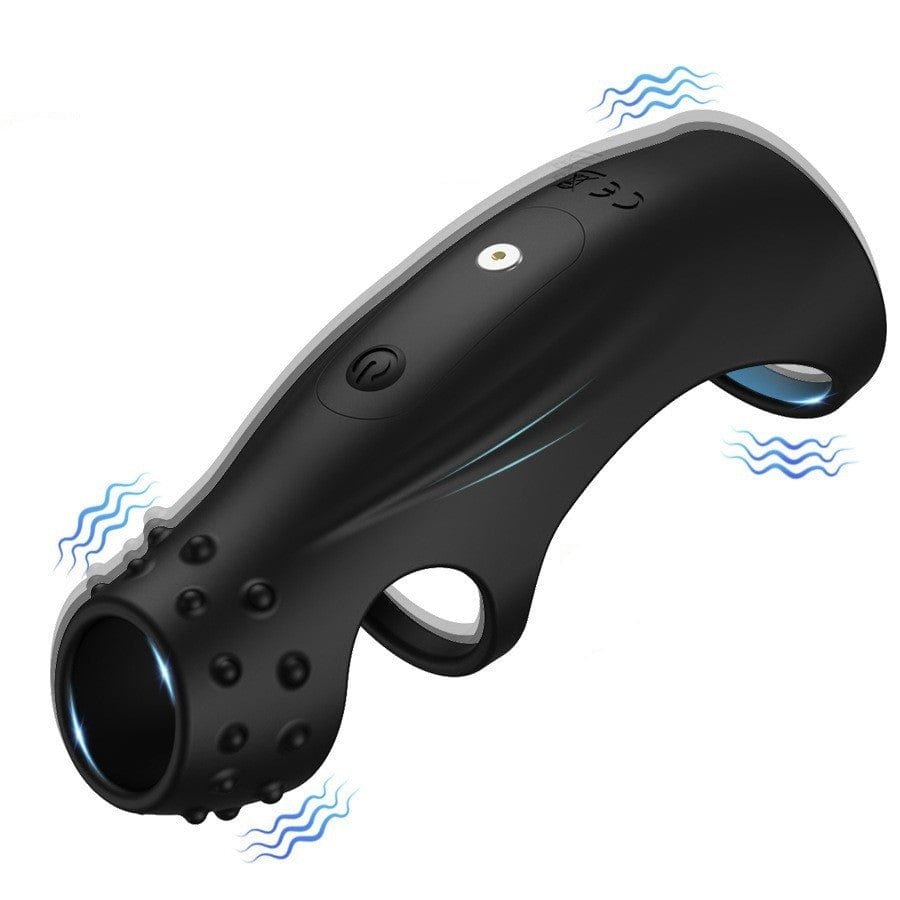 Black vibrating cock ring with g-spot bump, photo 7