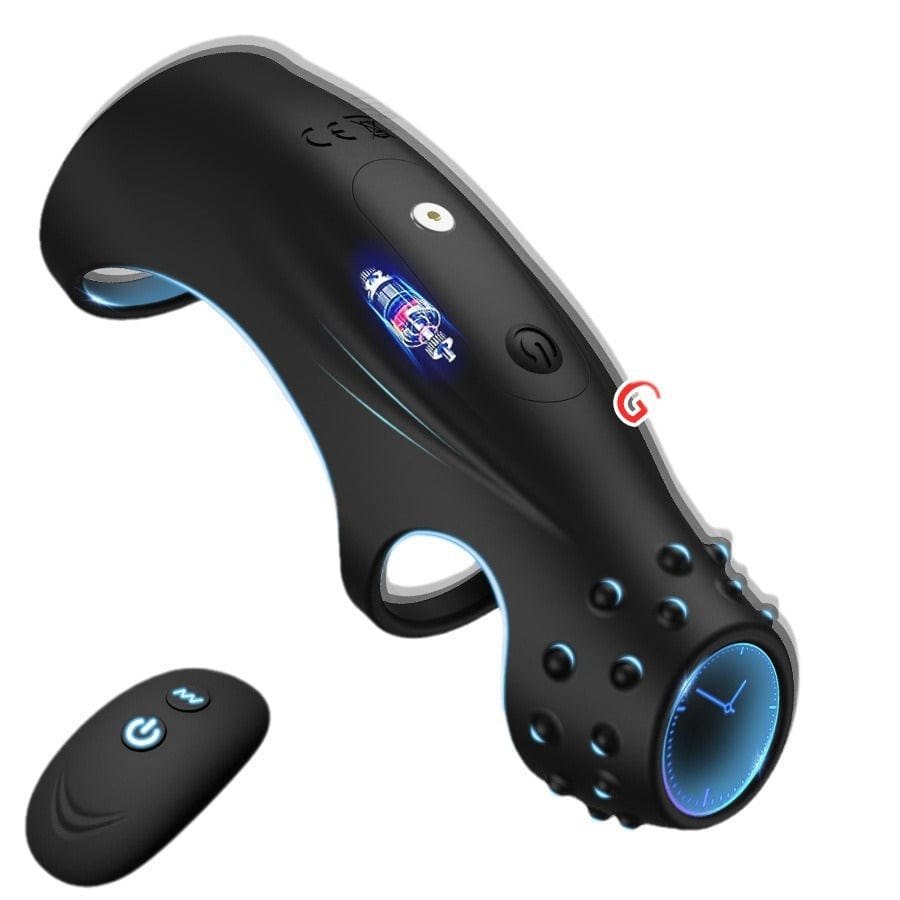 Black vibrating cock ring with g-spot bump, photo 8