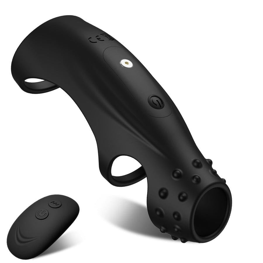 Black vibrating cock ring with g-spot bump, photo 9