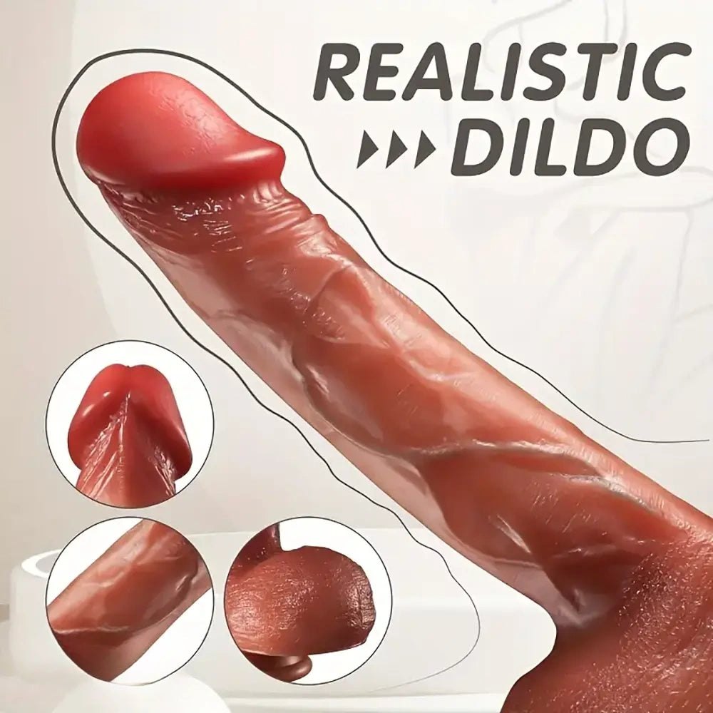 Flesh remote controlled vibrating thrusting dildo, photo 2