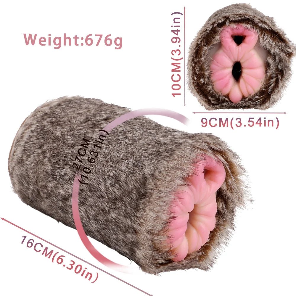 Grey tabby furry masturbator with removable silicone sleeve, photo 11