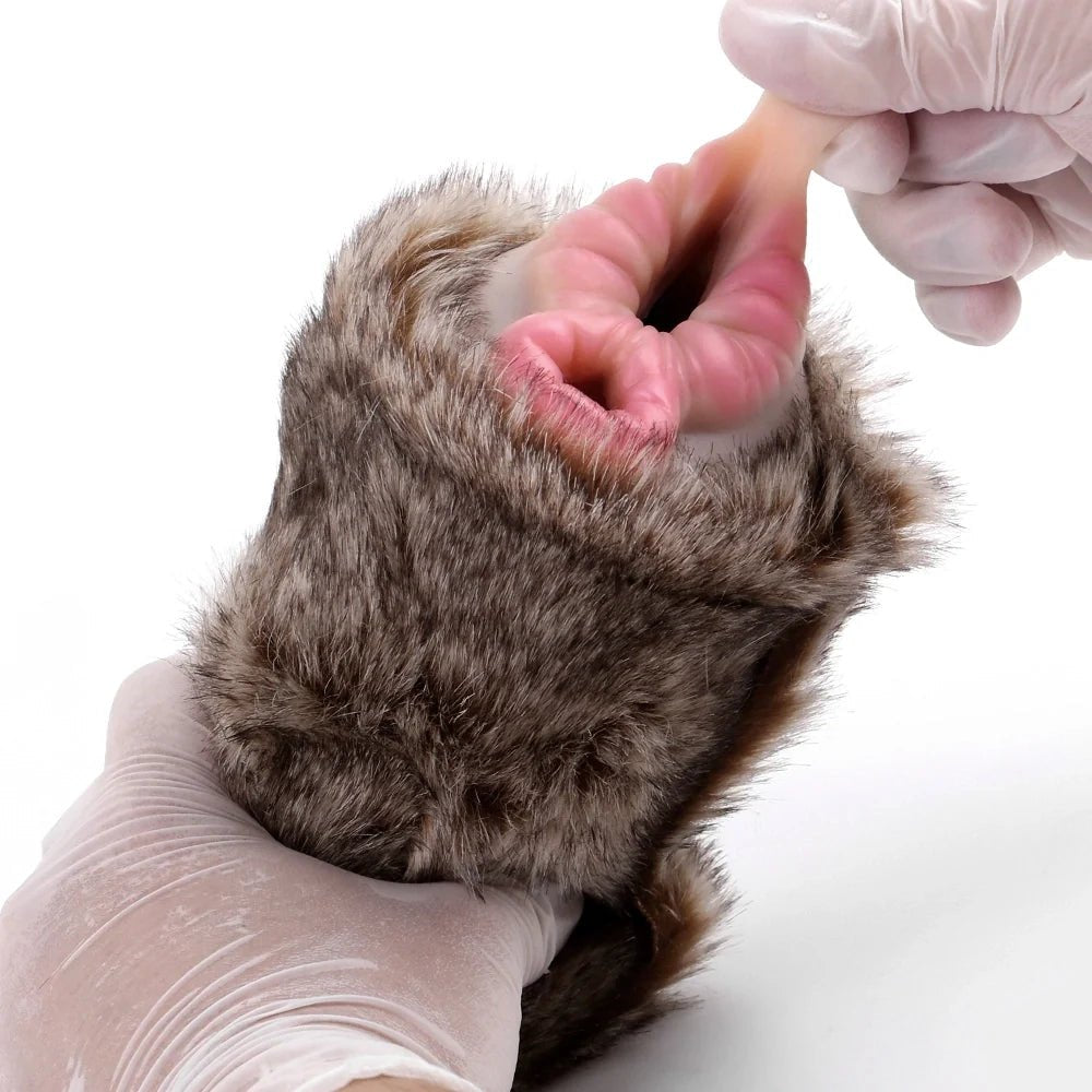 Grey tabby furry masturbator with removable silicone sleeve, photo 3