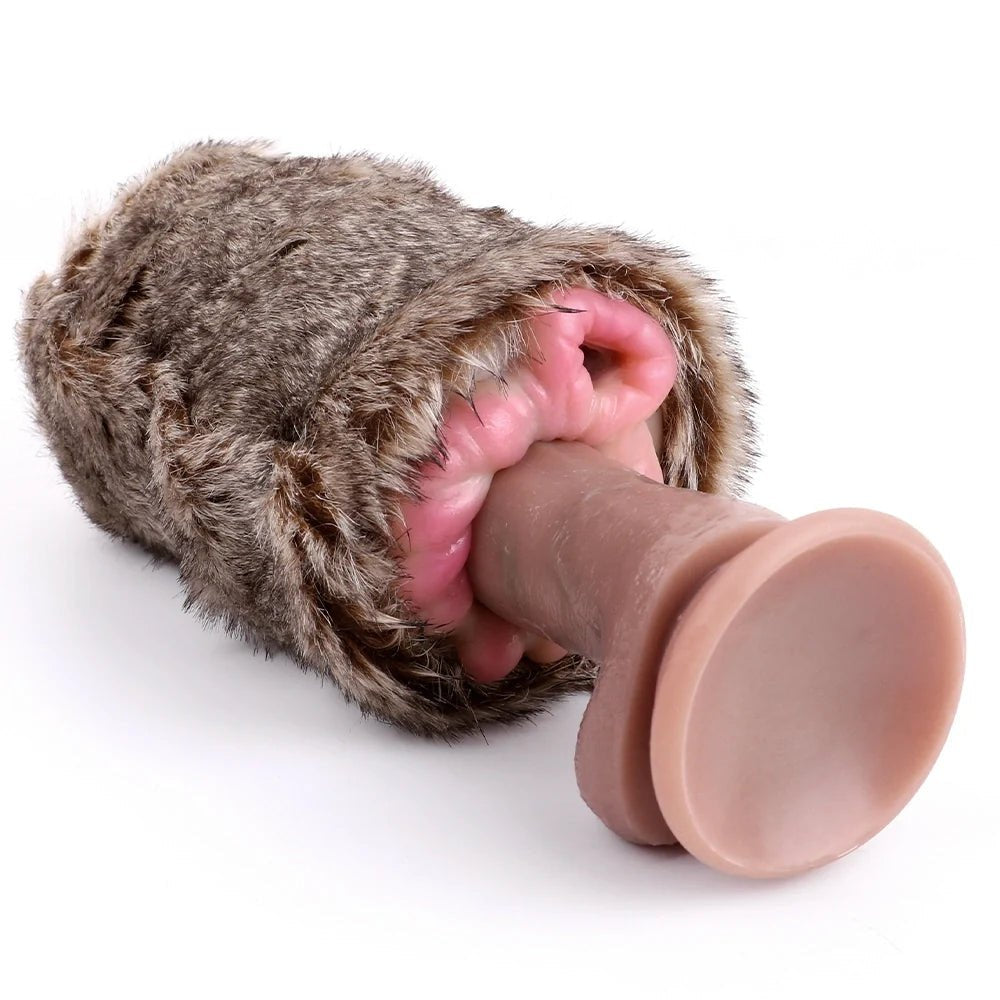Grey tabby furry masturbator with removable silicone sleeve, photo 5