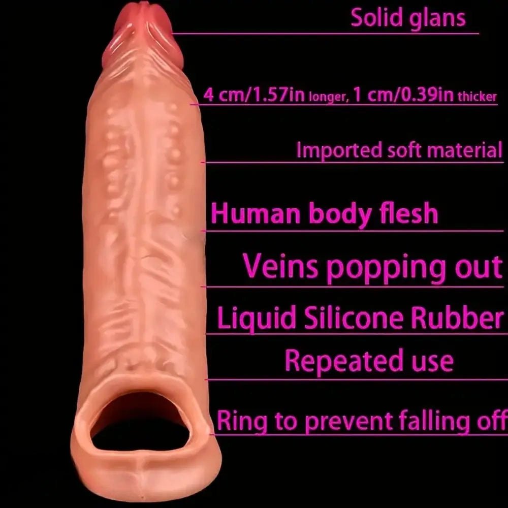 Flesh silicone penis extension sheath, photo 3