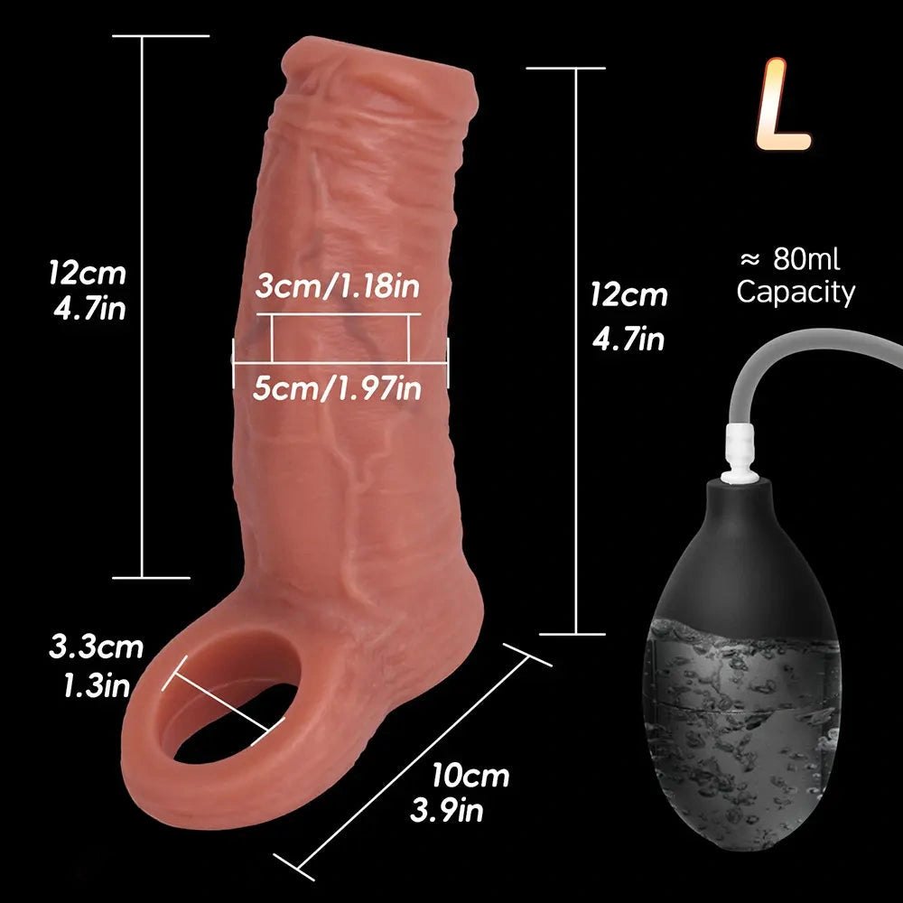 Flesh tone reusable squirting penis sleeve, photo 10