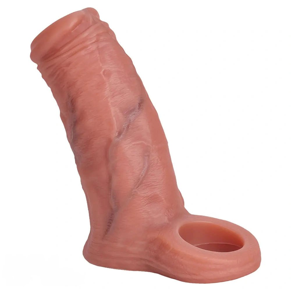 Flesh tone reusable squirting penis sleeve, photo 2
