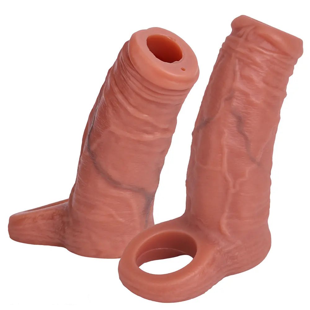 Flesh tone reusable squirting penis sleeve, photo 3