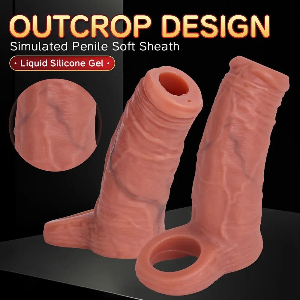 Flesh tone reusable squirting penis sleeve, photo 9