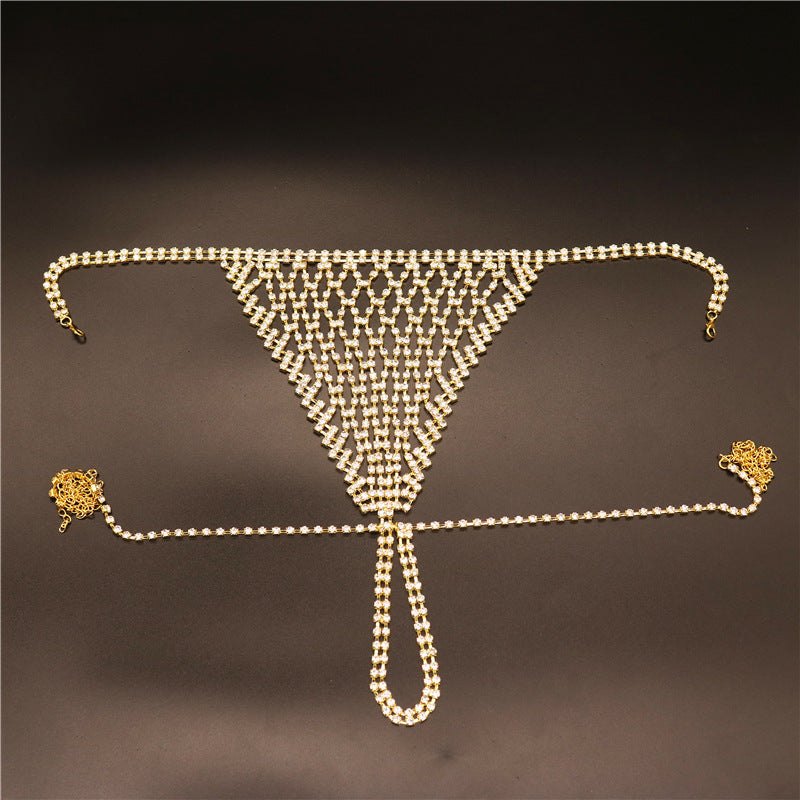 Rhinestone halter body chain bikini set, photo 6