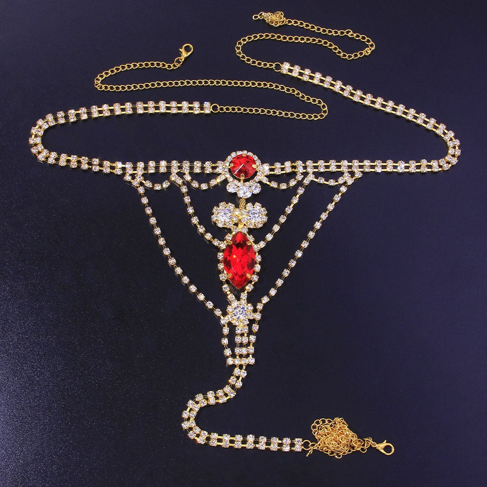 Rhinestone waist chain thong accessory, photo 4