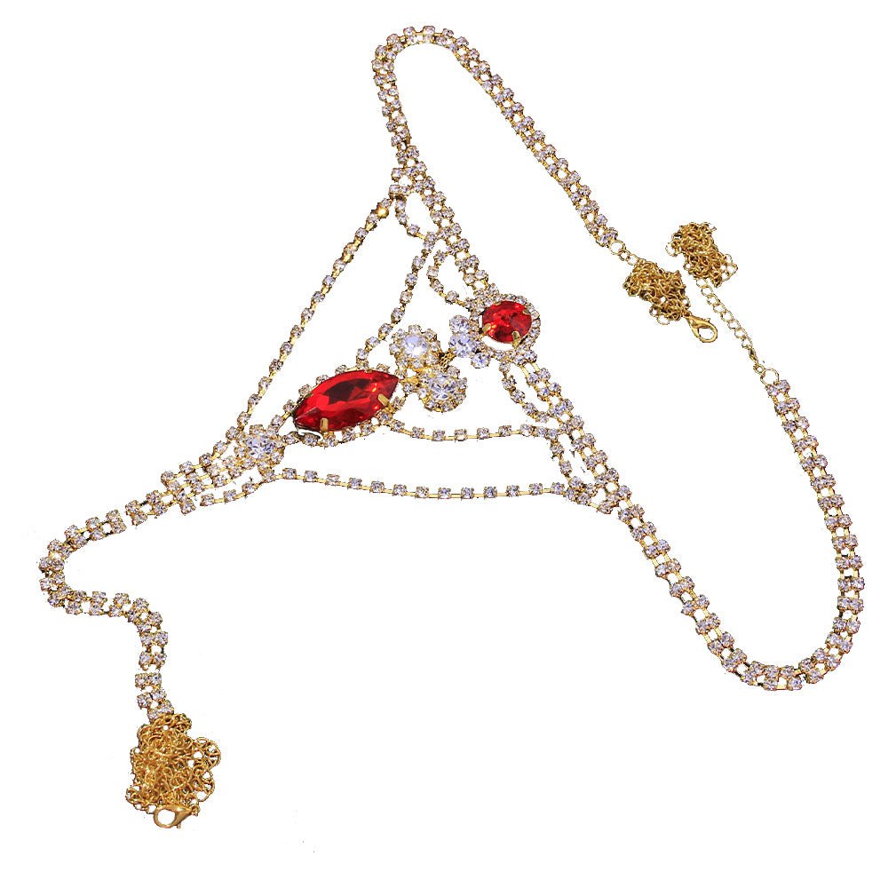 Rhinestone waist chain thong accessory, photo 5
