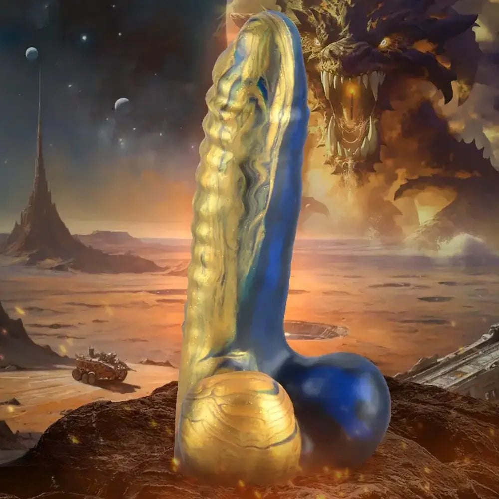 Ribbed alien-style silicone fantasy dildo, photo 2