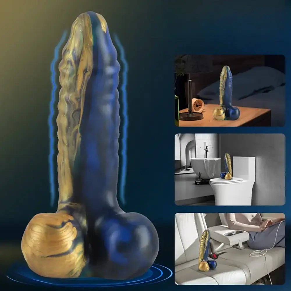 Ribbed alien-style silicone fantasy dildo, photo 3