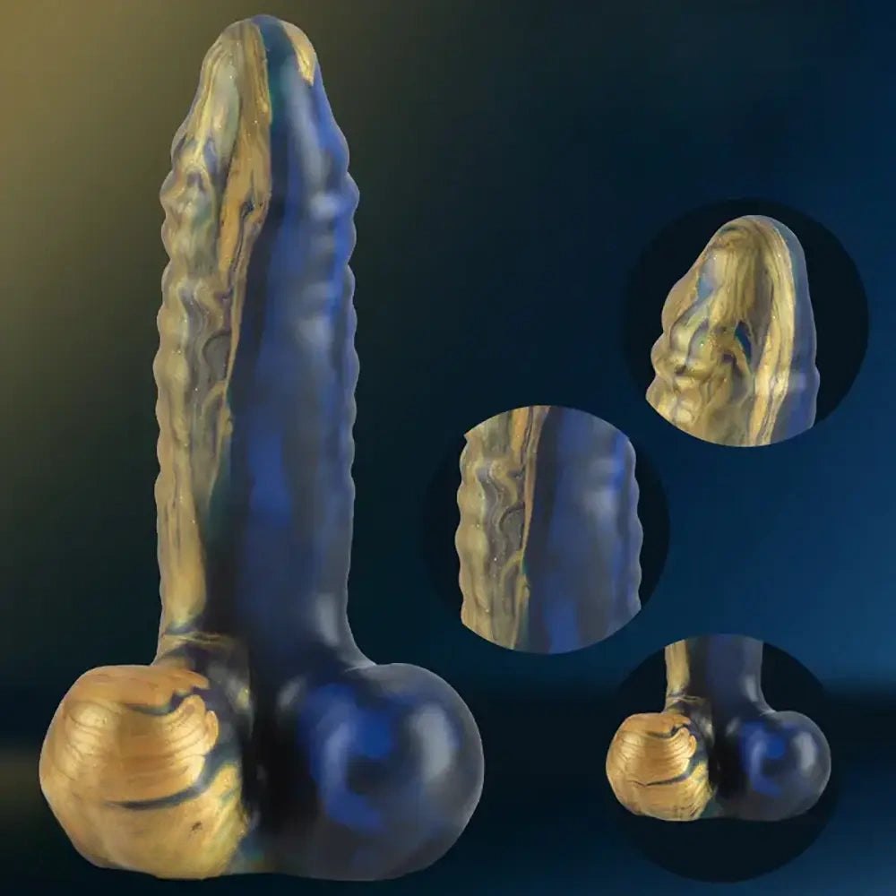 Ribbed alien-style silicone fantasy dildo, photo 5