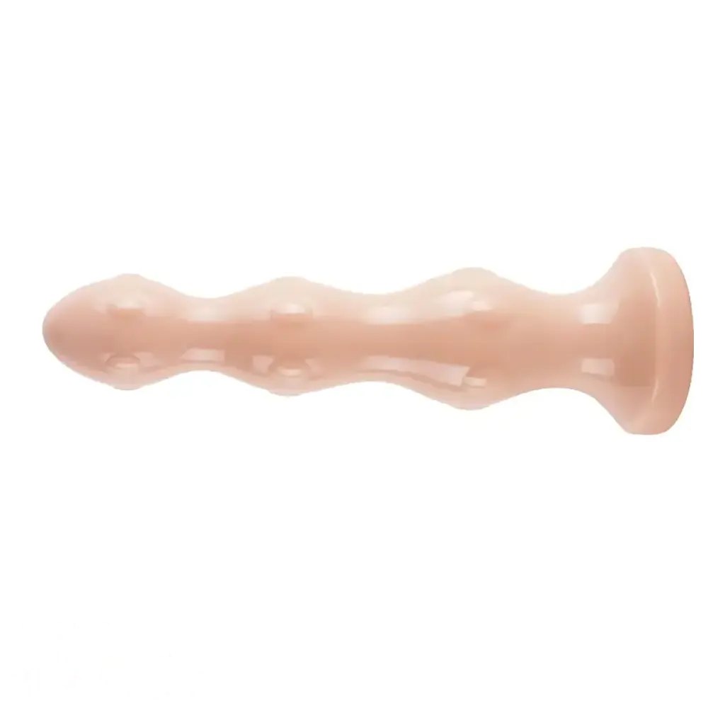 Ribbed flesh tone PVC anal probe, photo 3
