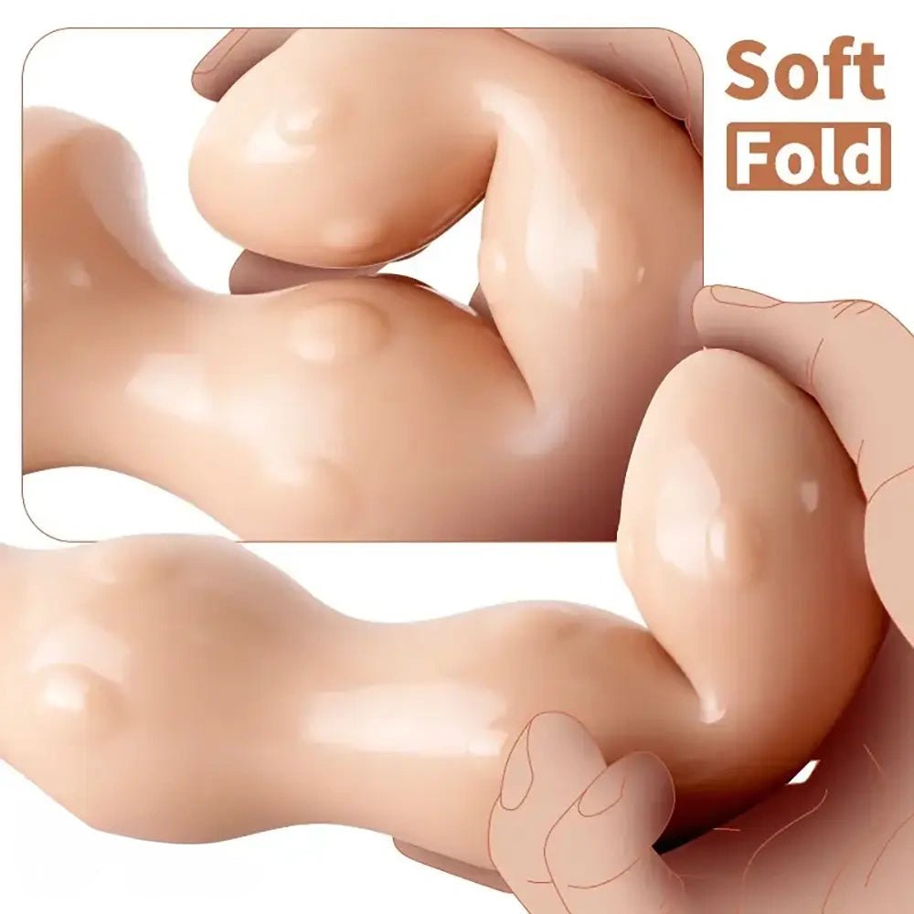 Ribbed flesh tone PVC anal probe, photo 5