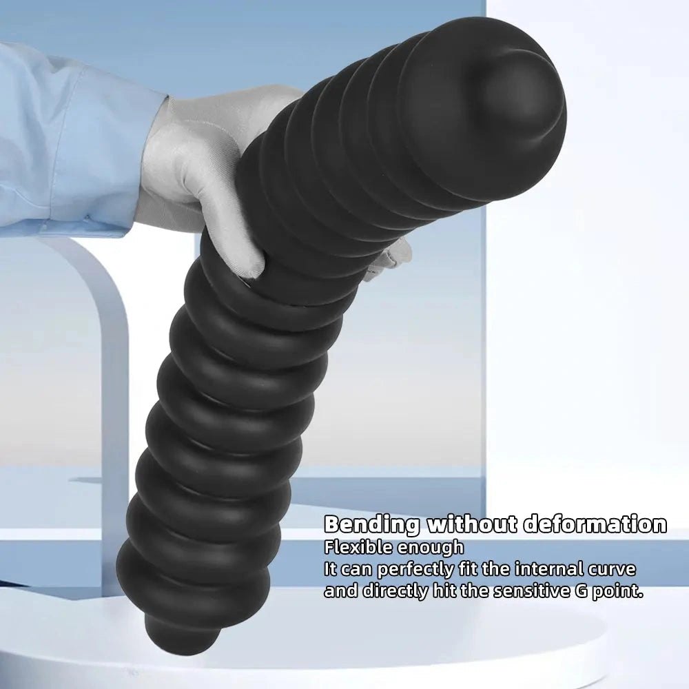 Ribbed silicone anal dildo, photo 4