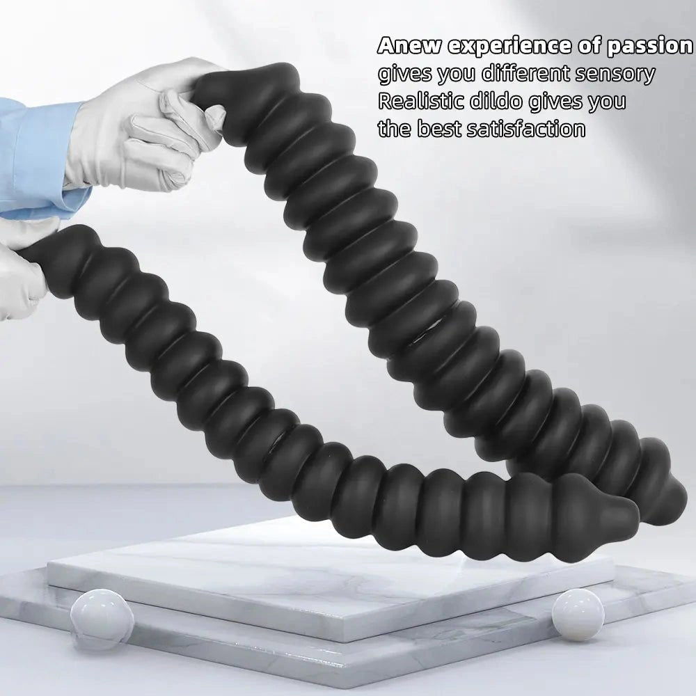 Ribbed silicone anal dildo, photo 5