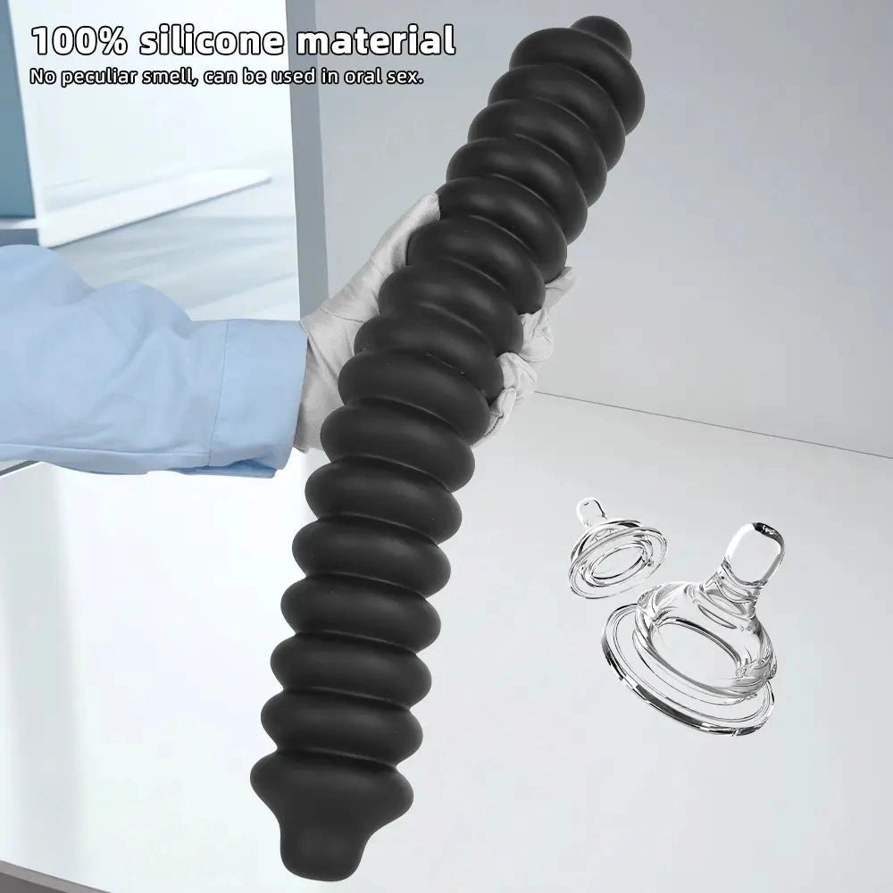 Ribbed silicone anal dildo, photo 7