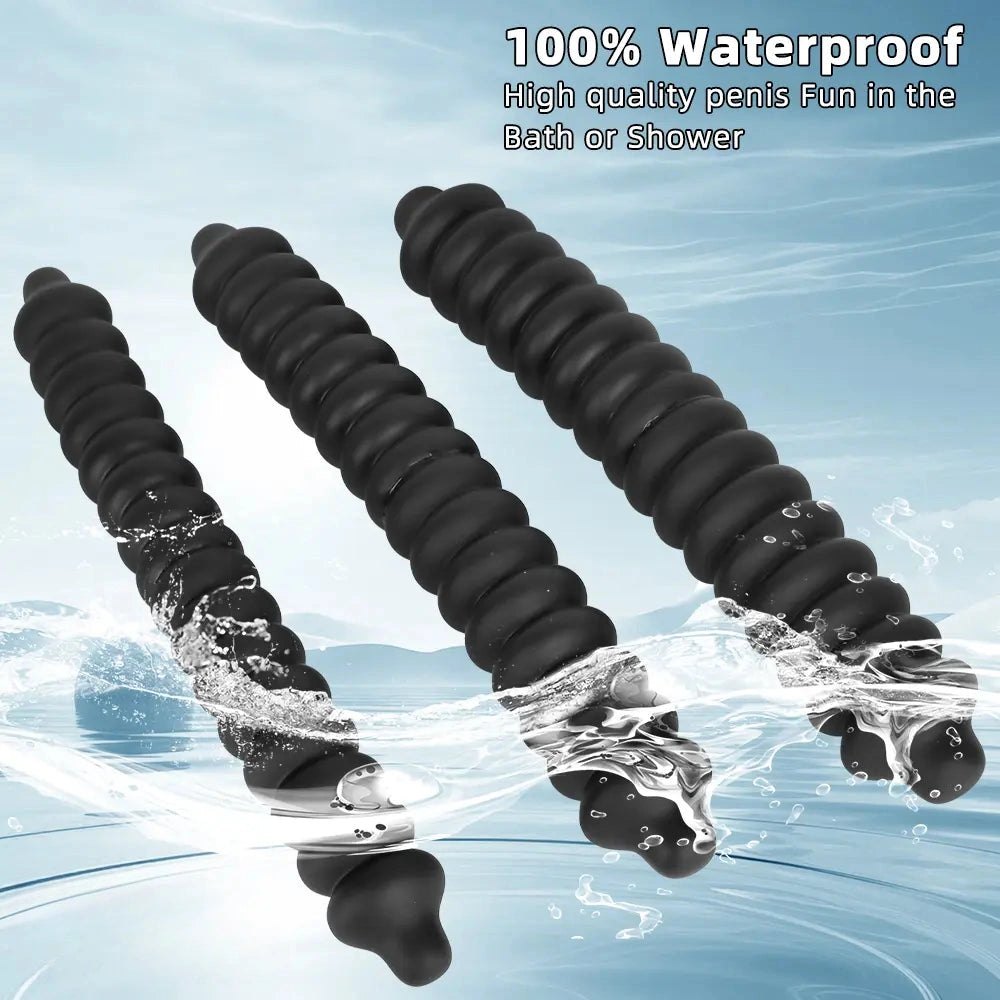 Ribbed silicone anal dildo, photo 8