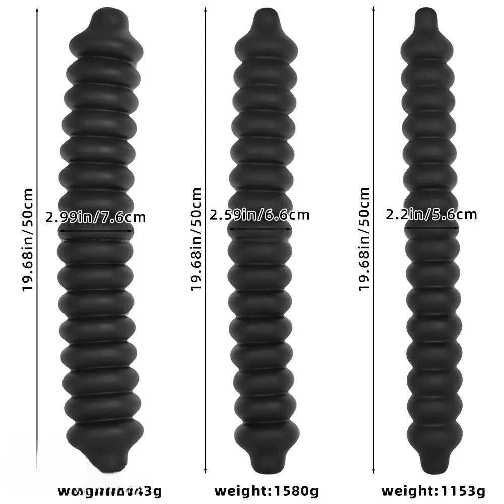 Ribbed silicone anal dildo, photo 9