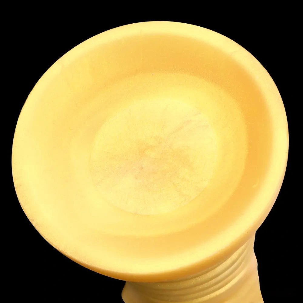 Gold ribbed silicone anal dildo, photo 13