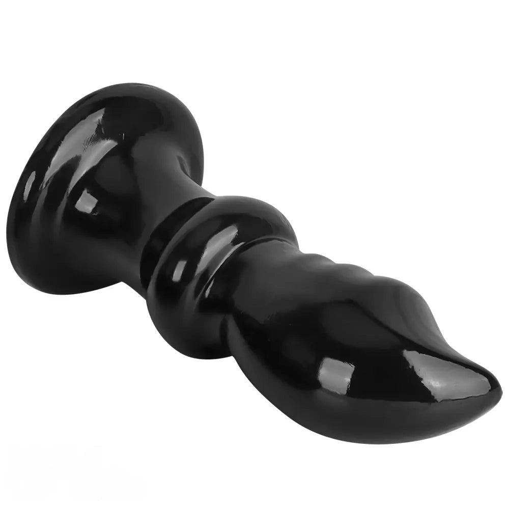 Set of three black ribbed PVC anal training plugs, photo 15