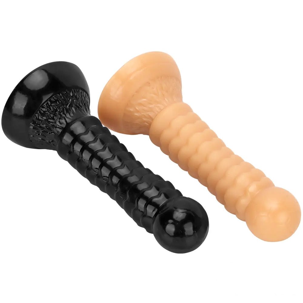 Ribbed PVC fantasy dildo with ball tip, photo 13