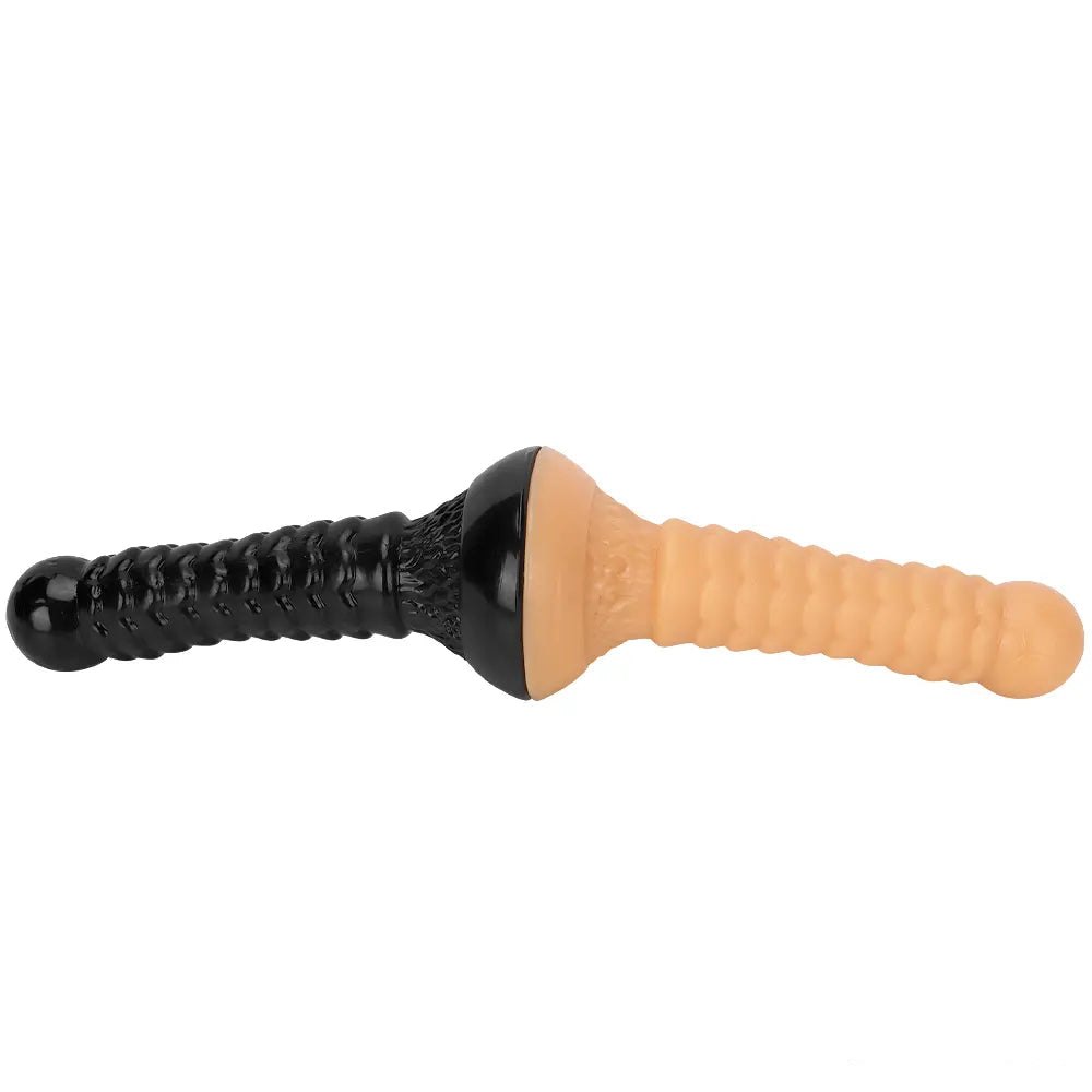 Ribbed PVC fantasy dildo with ball tip, photo 14